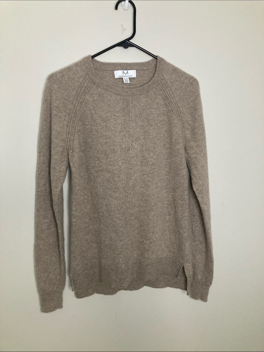 Magaschoni Scoopneck Sweater in Taupe Beige